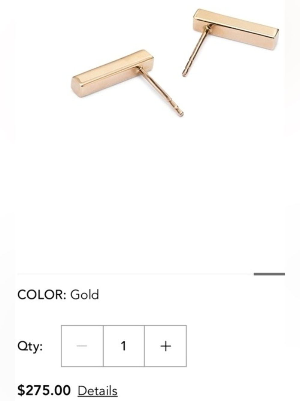 MOON & MEADOW NWT Bar Stud Earrings in 14K Gold-Bloomingdale’s Exclusive